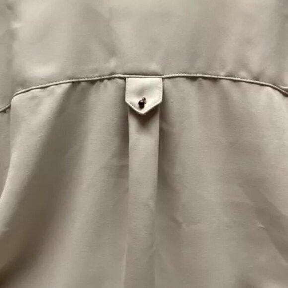 Express Blouse Ladies XS V-Neck 3/4 Sleeve Tunic Beige Lightweight High-Low Hem - Picture 6 of 12